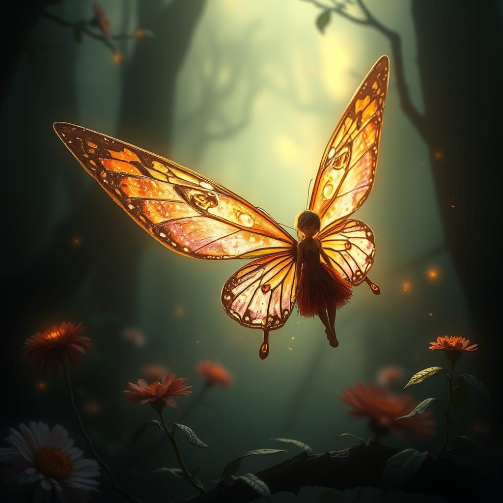 Epic Fairy in Whimsical Digital Landscape