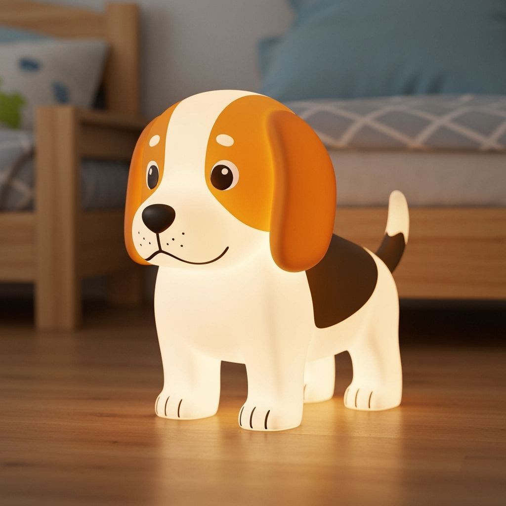 A beagle shaped child's bedside night light