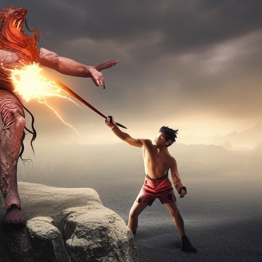 Cinematic Magic Fight in Hyper-Realistic Matte Painting