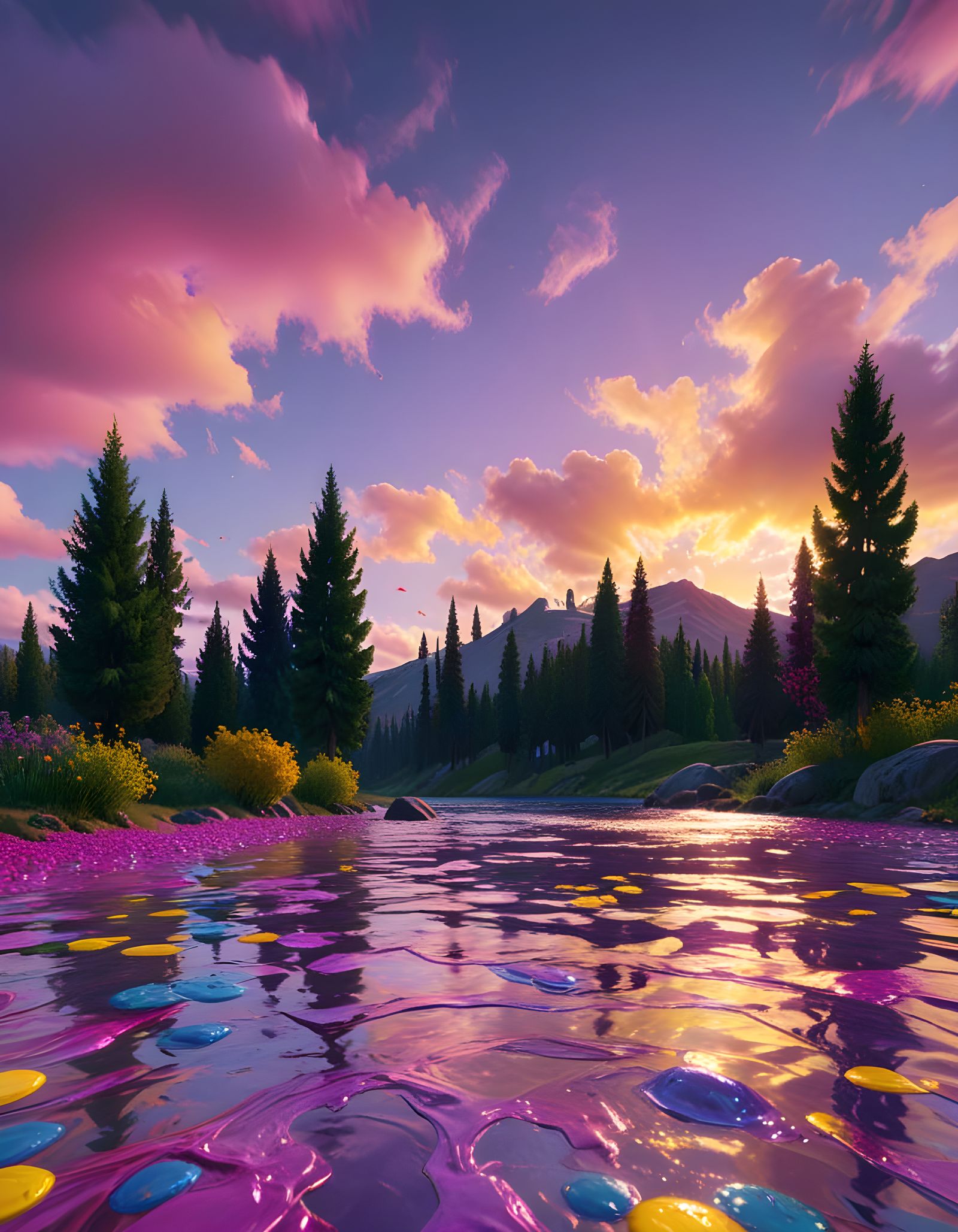 Hyperrealistic Psychedelic Landscape in 8K
