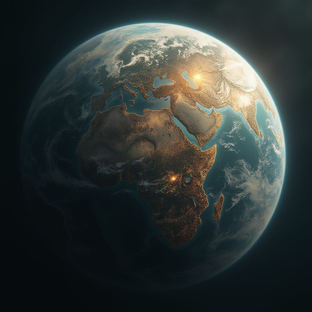 Hyperrealistic Earth in Cinematic Science Fiction Style