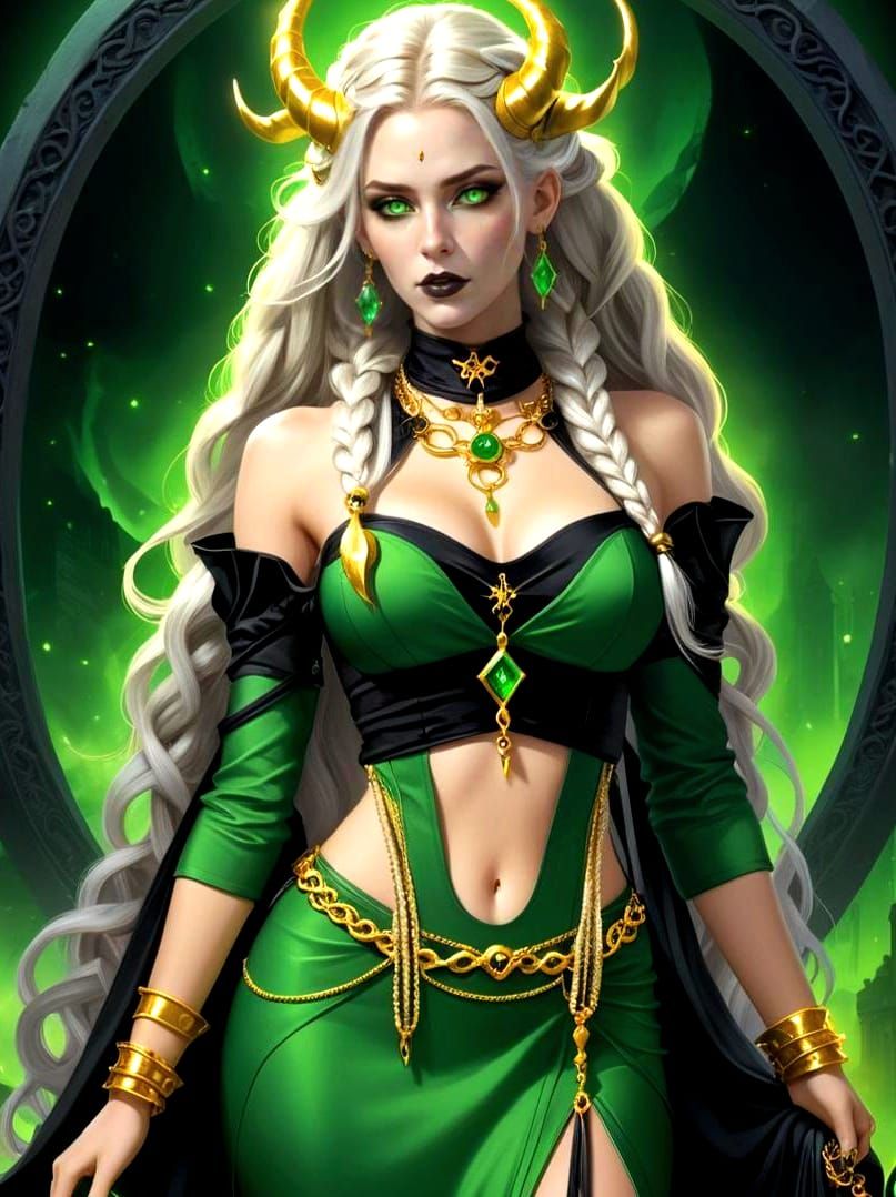 Necromancer Woman in Dark Fantasy Setting