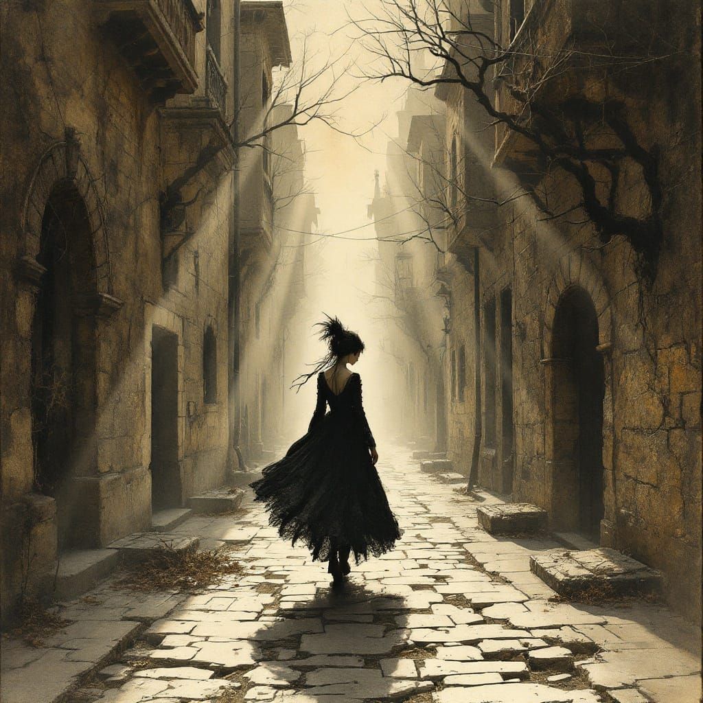 Victorian Gothic Portrait in Rackham Style