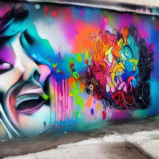 Colorful Graffiti Art of Friends in Street Style