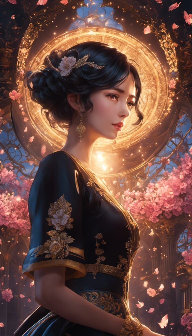 Anime Style: Couple Dancing Under the Moon