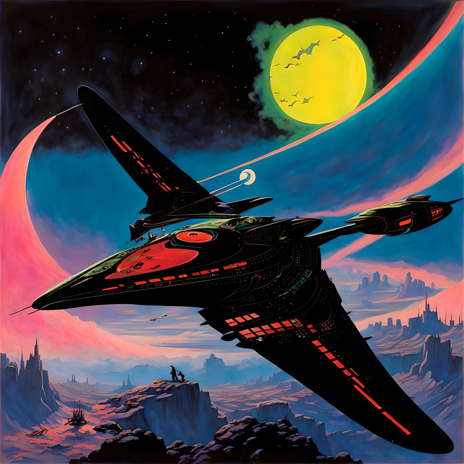 Retrofuturistic mashup between Federation Starship Enterpris...