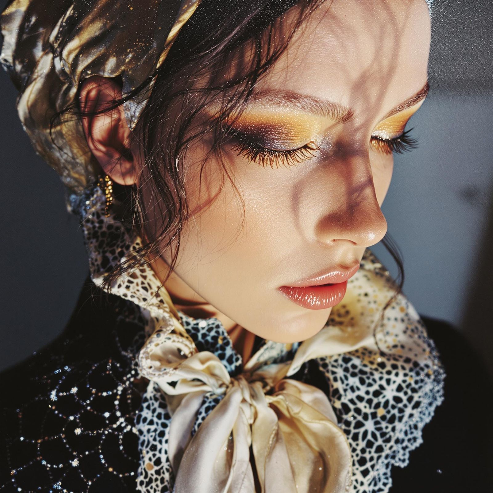 Dramatic Portrait in Vibrant Acrylic Style