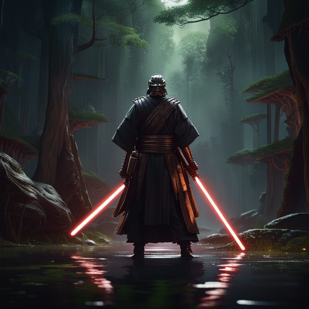 Jedi Samurai in Dark Fantasy Style