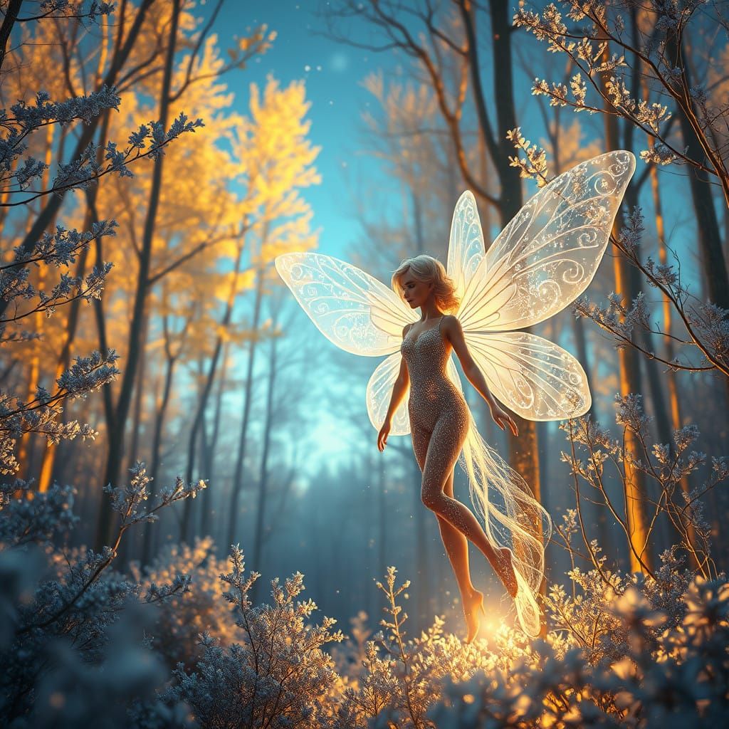 Enchanted Goddess Awakens in Ethereal Forest