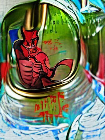 Devil in Bottle: Graffiti Parallax Pop Art