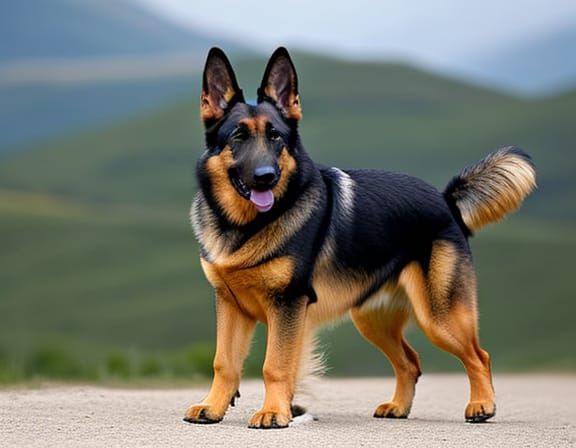 Loyal German Shepherd Dog Portrait