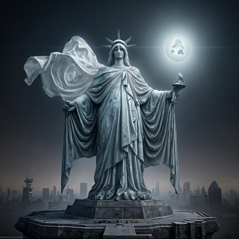 Statue of Liberty as Pac-Man Ghost