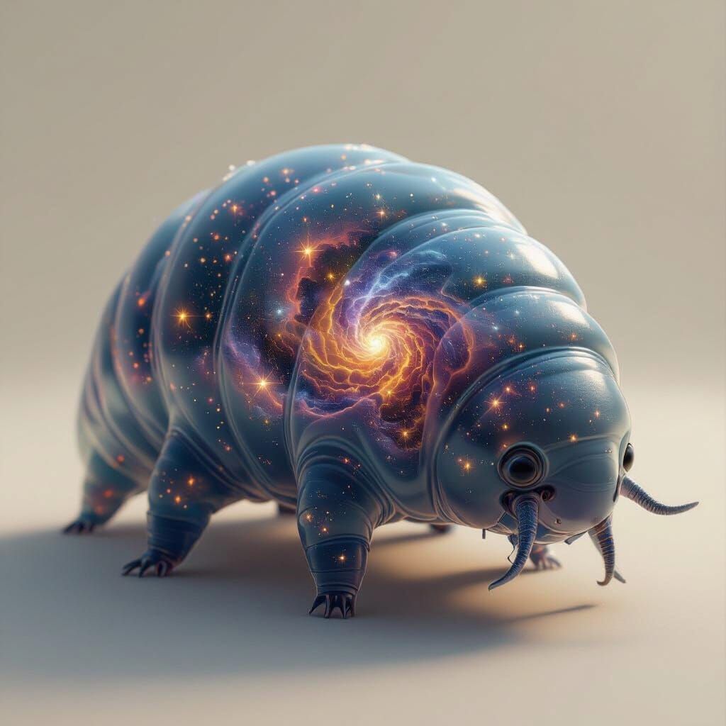Cosmic Tardigrade Nebula Within Translucent Skin