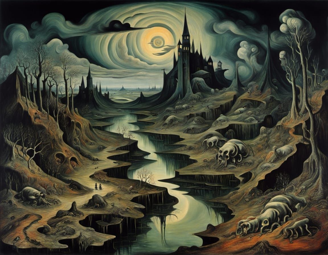 Surreal Landscape in Distressed Style