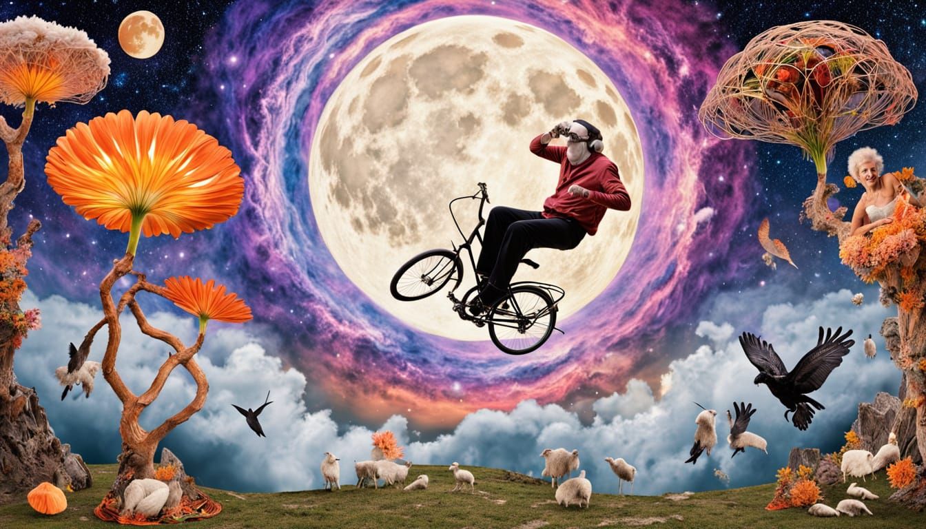 Surreal Tea Party on Floating Island