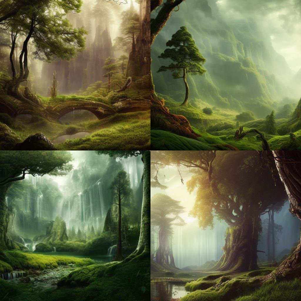 Epic Forest Landscape: Digital Matte Painting