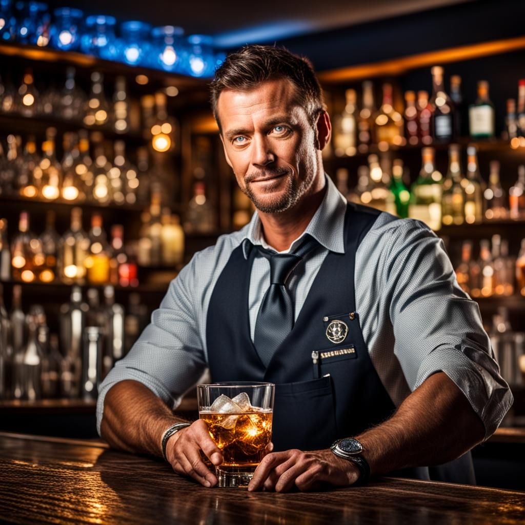 Bartender Photoshoot in HDR with Bokeh Effect