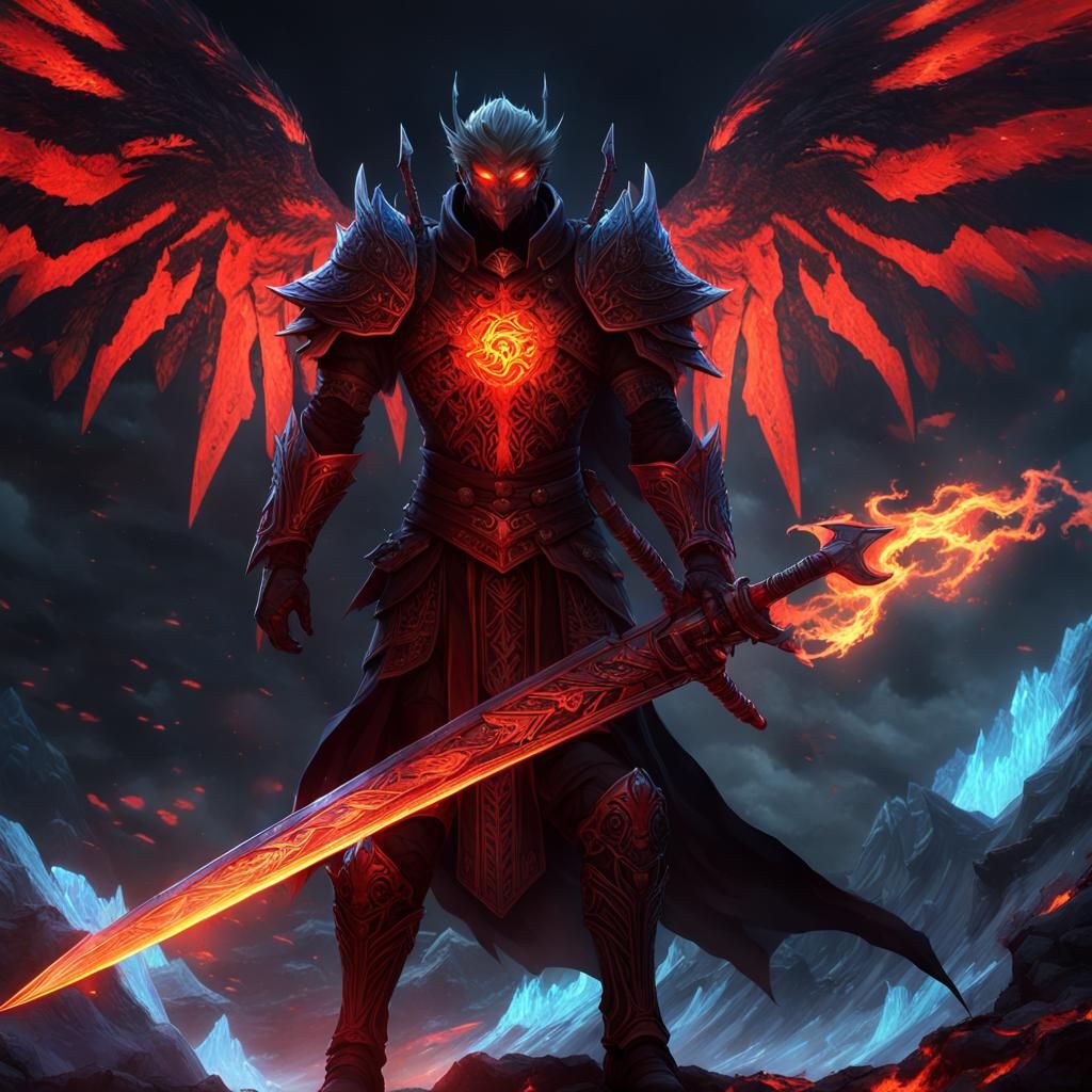Shadow Assassin of Ice and Fire: Epic Anime Art
