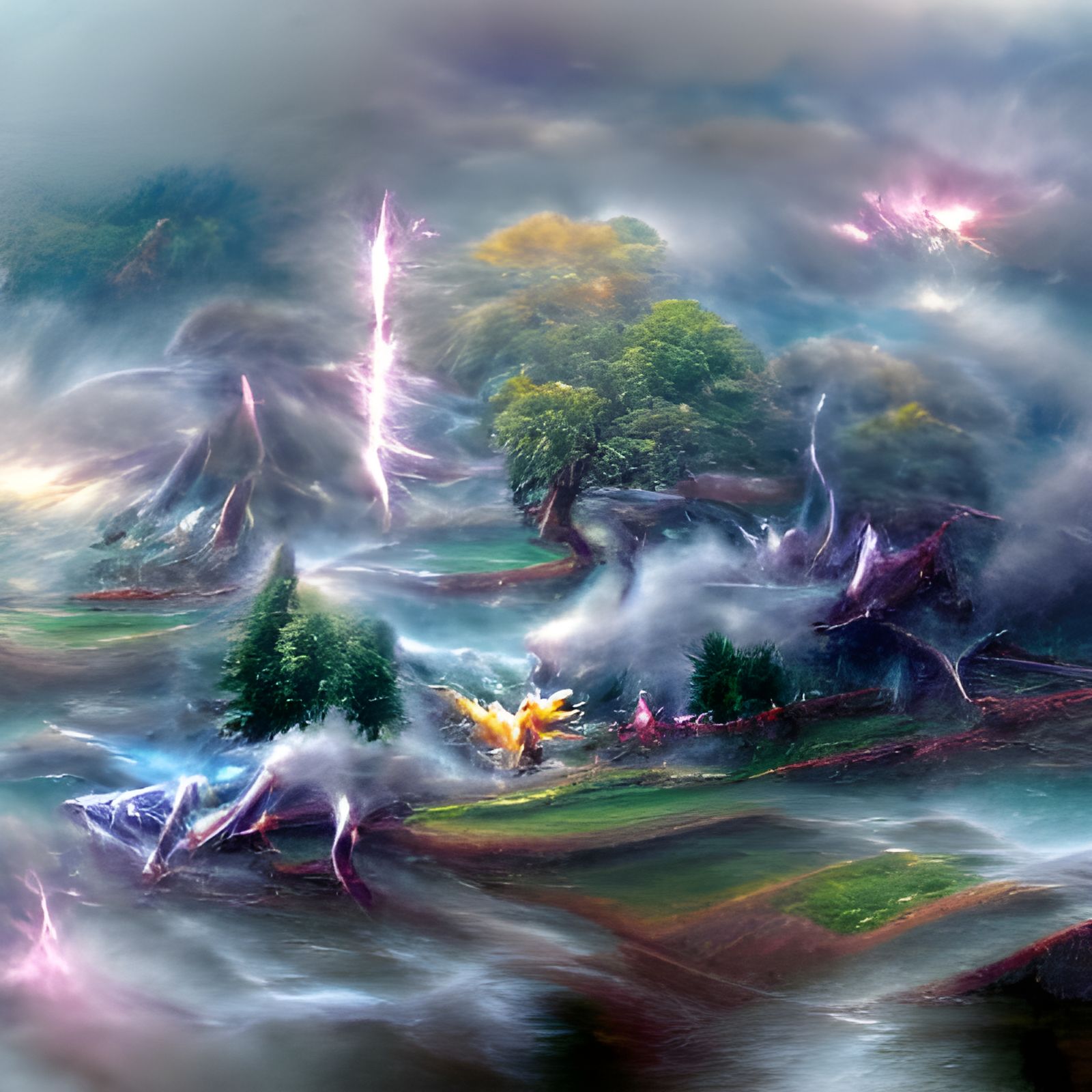 Pokémon like creatures 3, landscape