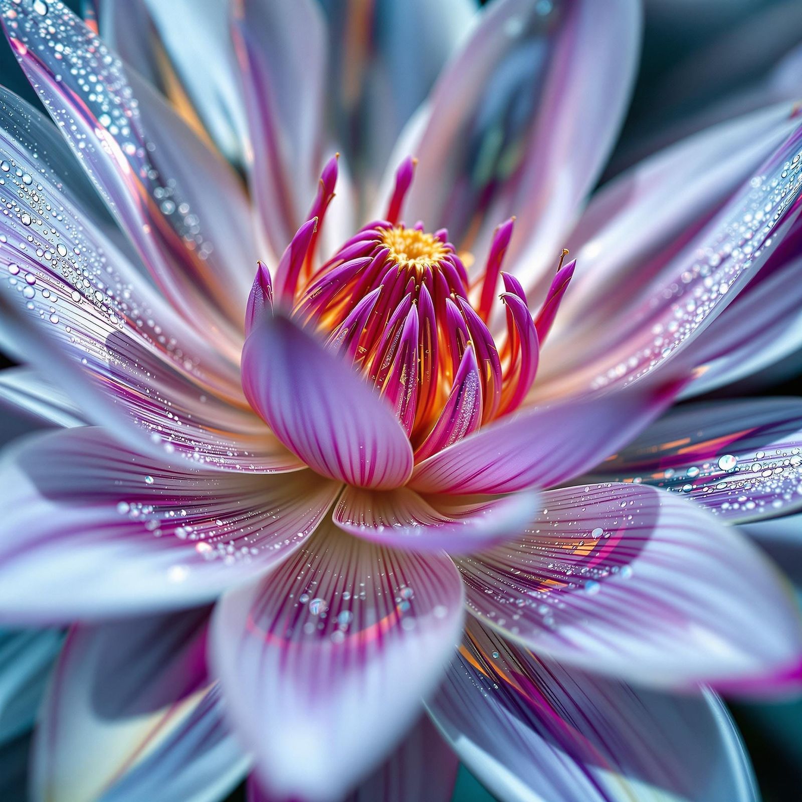 Macro photography by Alexey Kljatov, and Jamie Price, a high engraved chrome lotus flowers