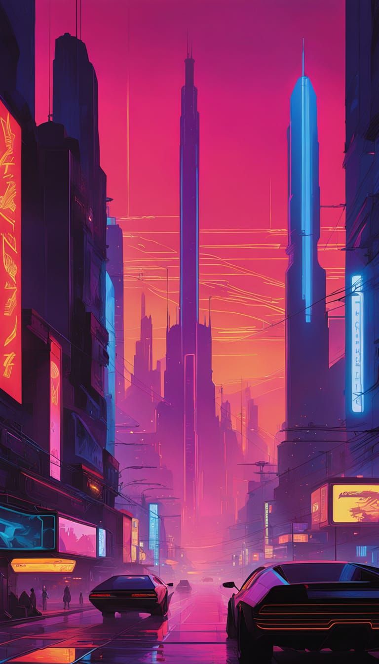 Cyberpunk Megalopolis at Night: A Futuristic Urban Dystopia