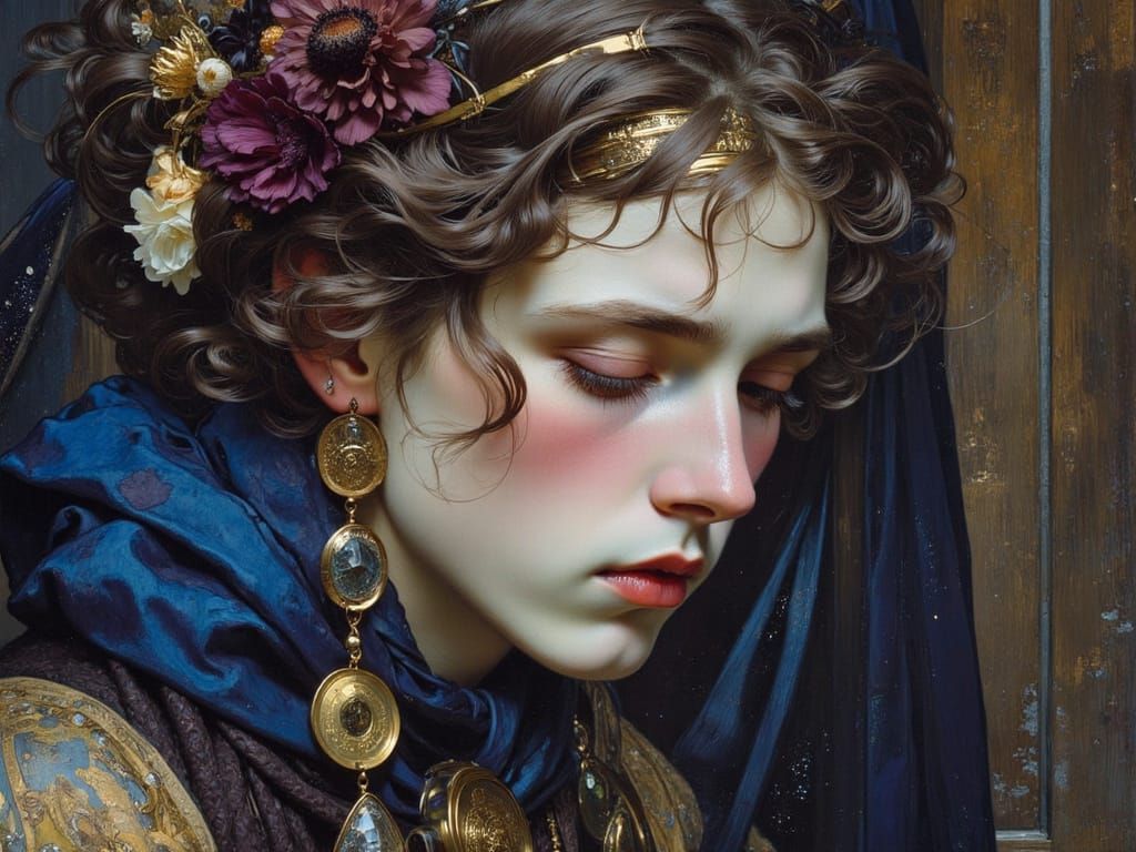 Expressive Portrait in Nostalgic Boho Style