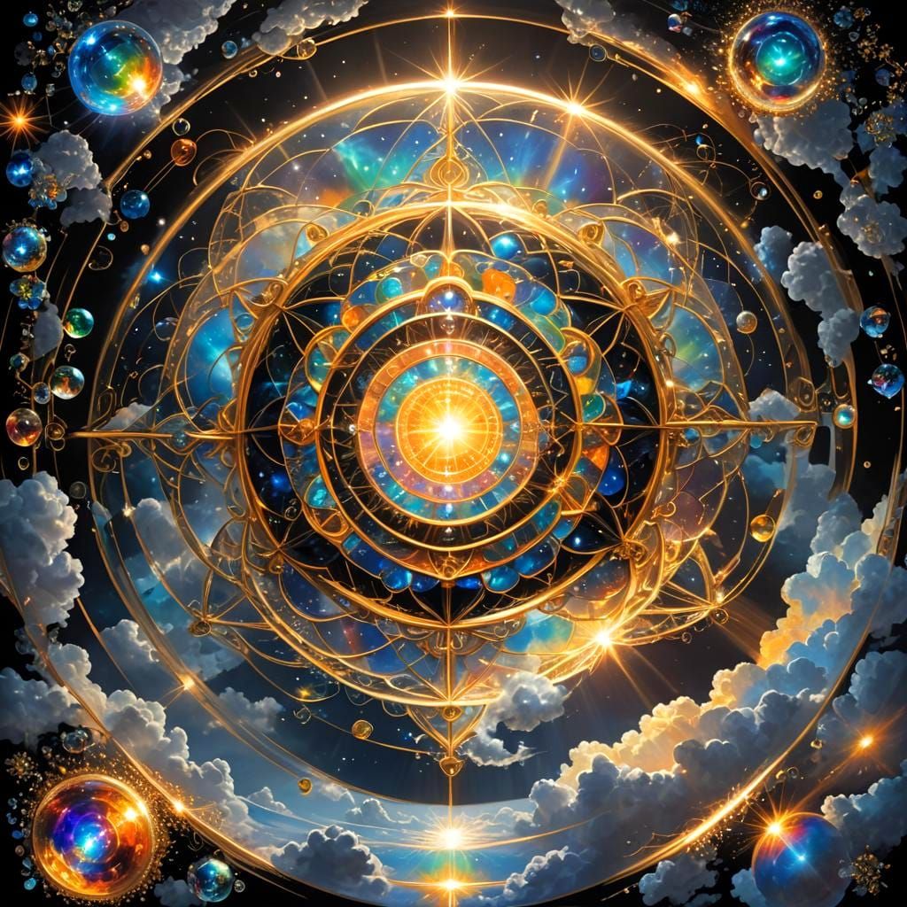 Divine Sky Spell Circles: An Opalescent Vision