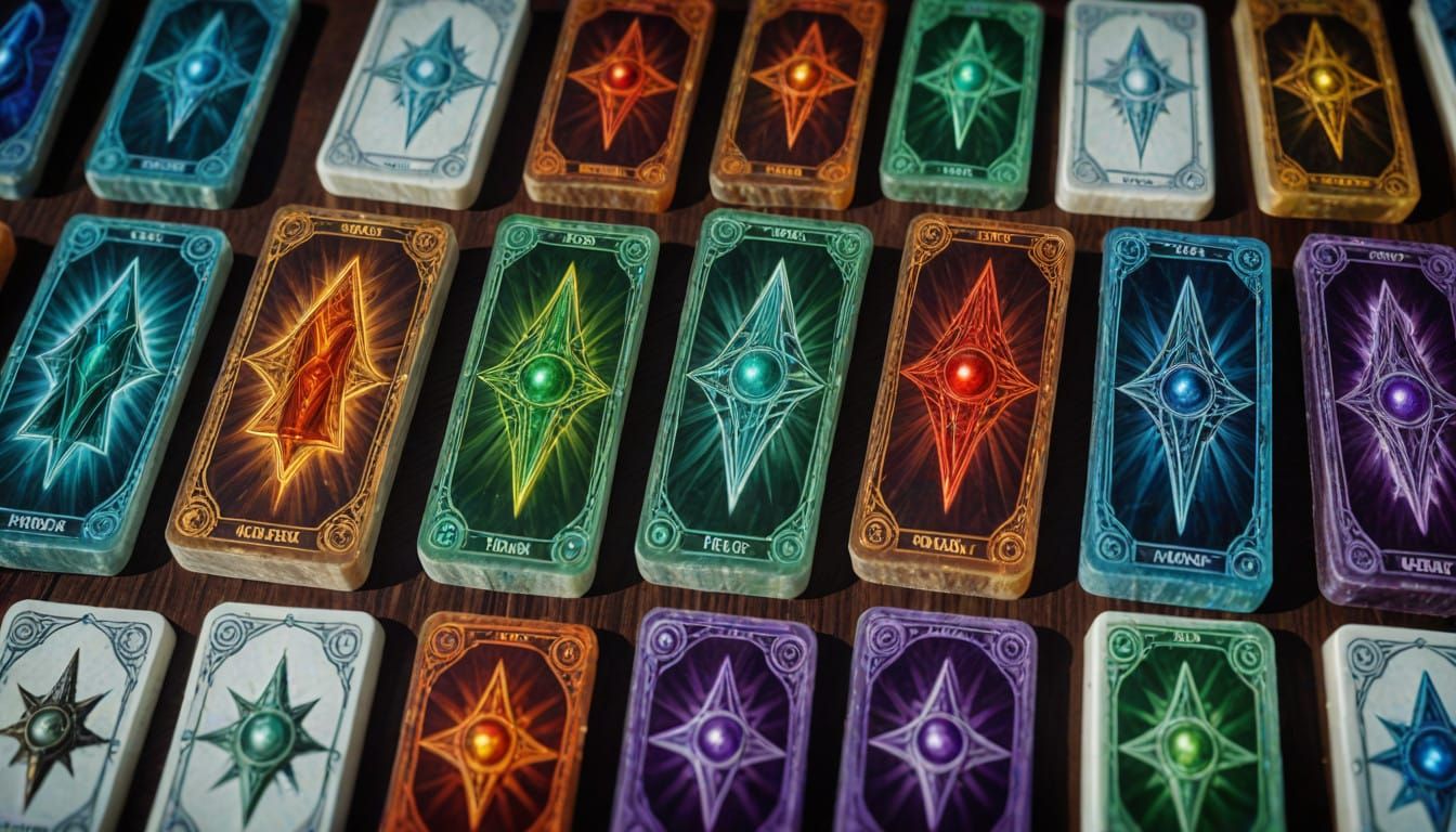 Ethereal Wizards in a Radiant Tarot Setting