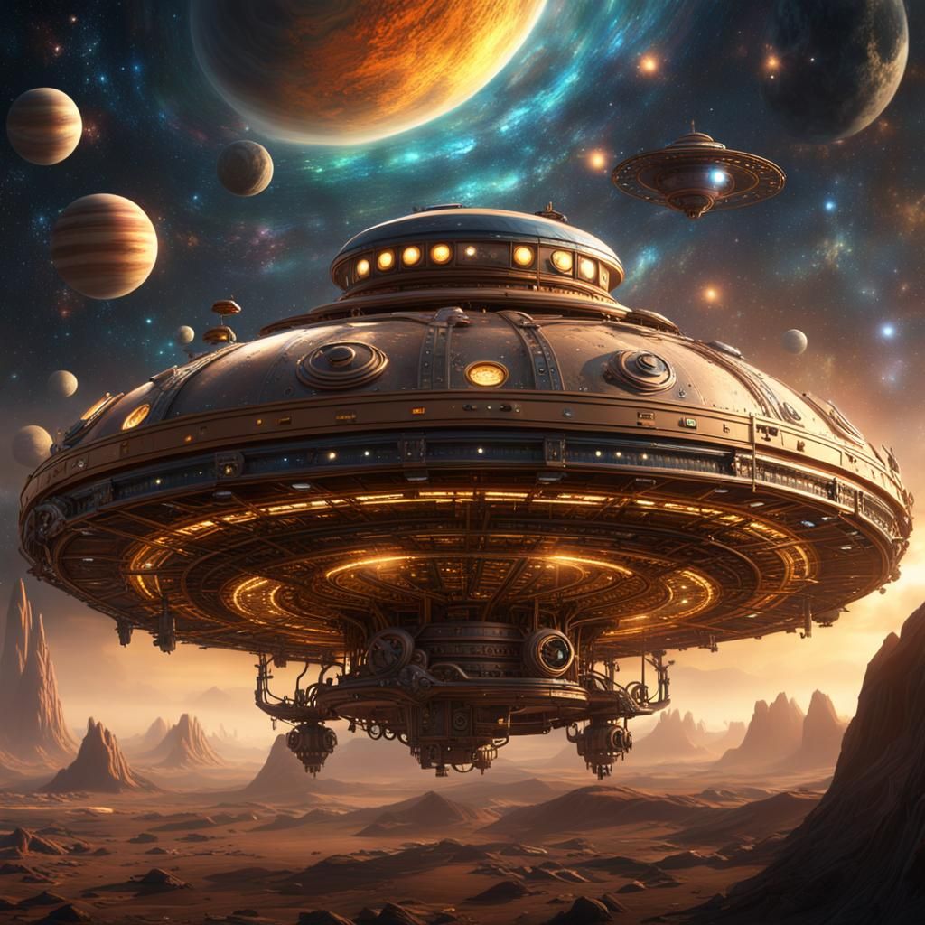 Steampunk Flying Saucer Exploration