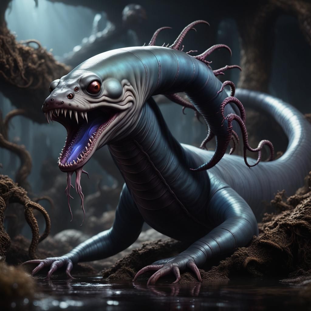 Eldritch Electric Eel: Detailed Fantasy Art
