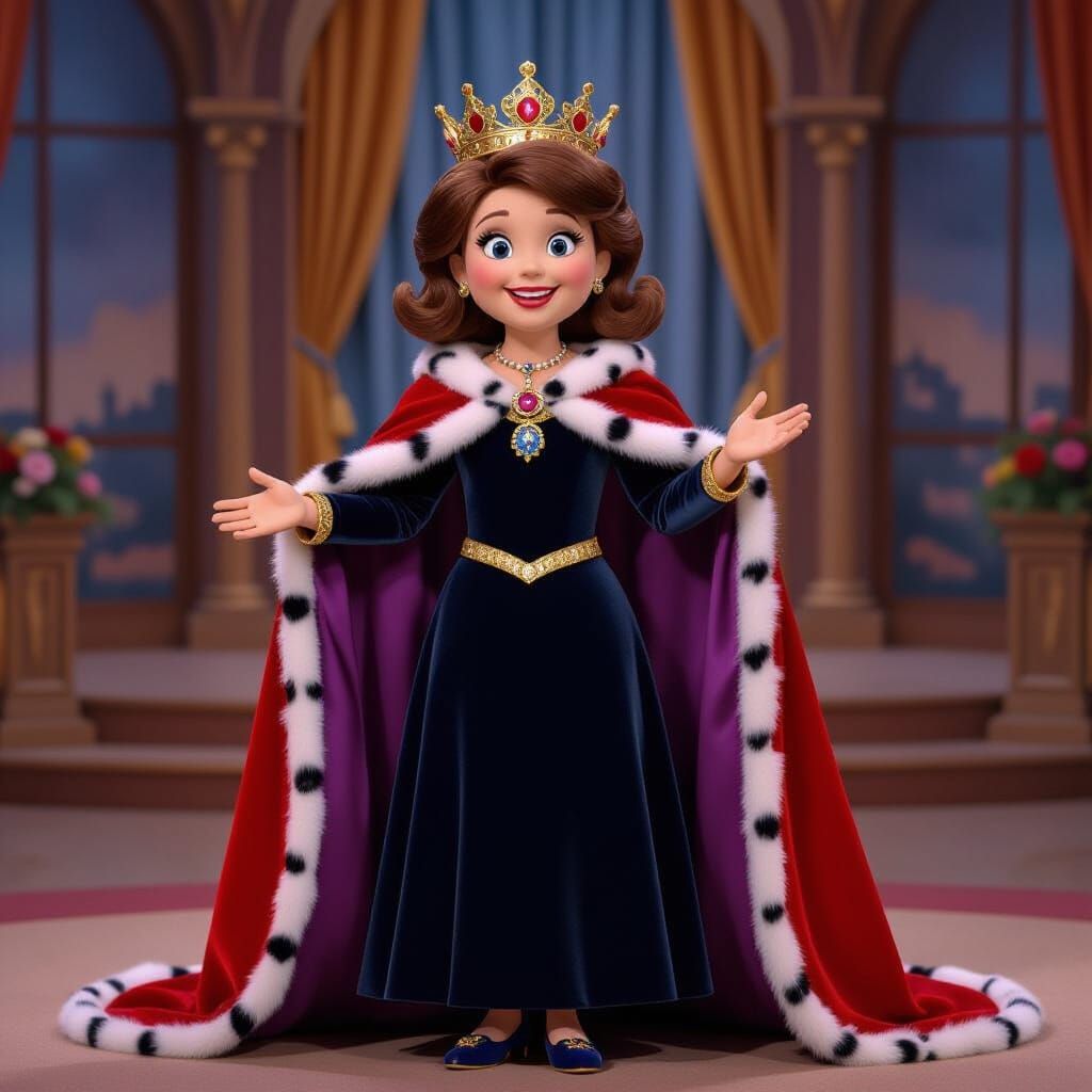 Caillou's Mom as Queen Doris in Royal Attire