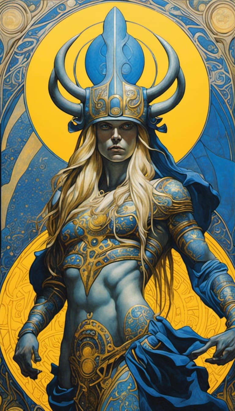 Freyr in Detailed Pointillist Style