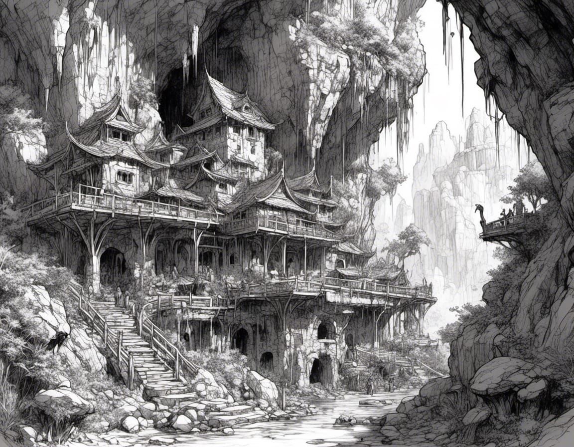 Anime Sketch of Gypsy Bandit Hideout