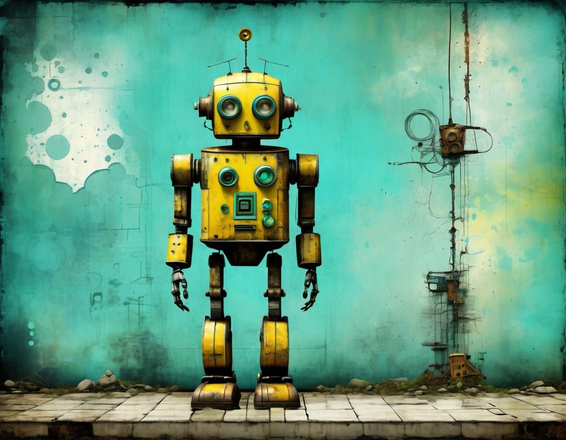 Lonely Robot in Abandoned Place, Strong Composition