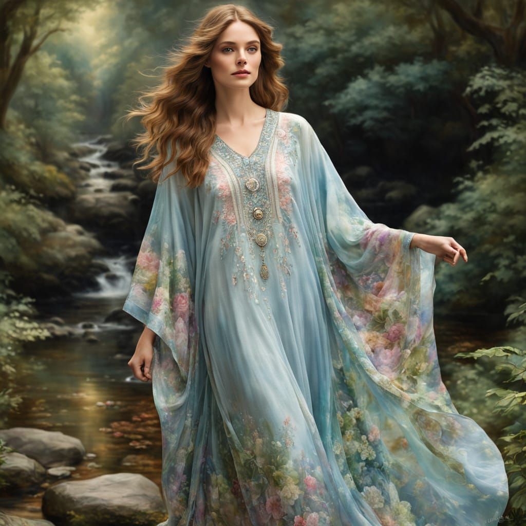 Whispers of an Ethereal Realm in a Dreamy Caftan