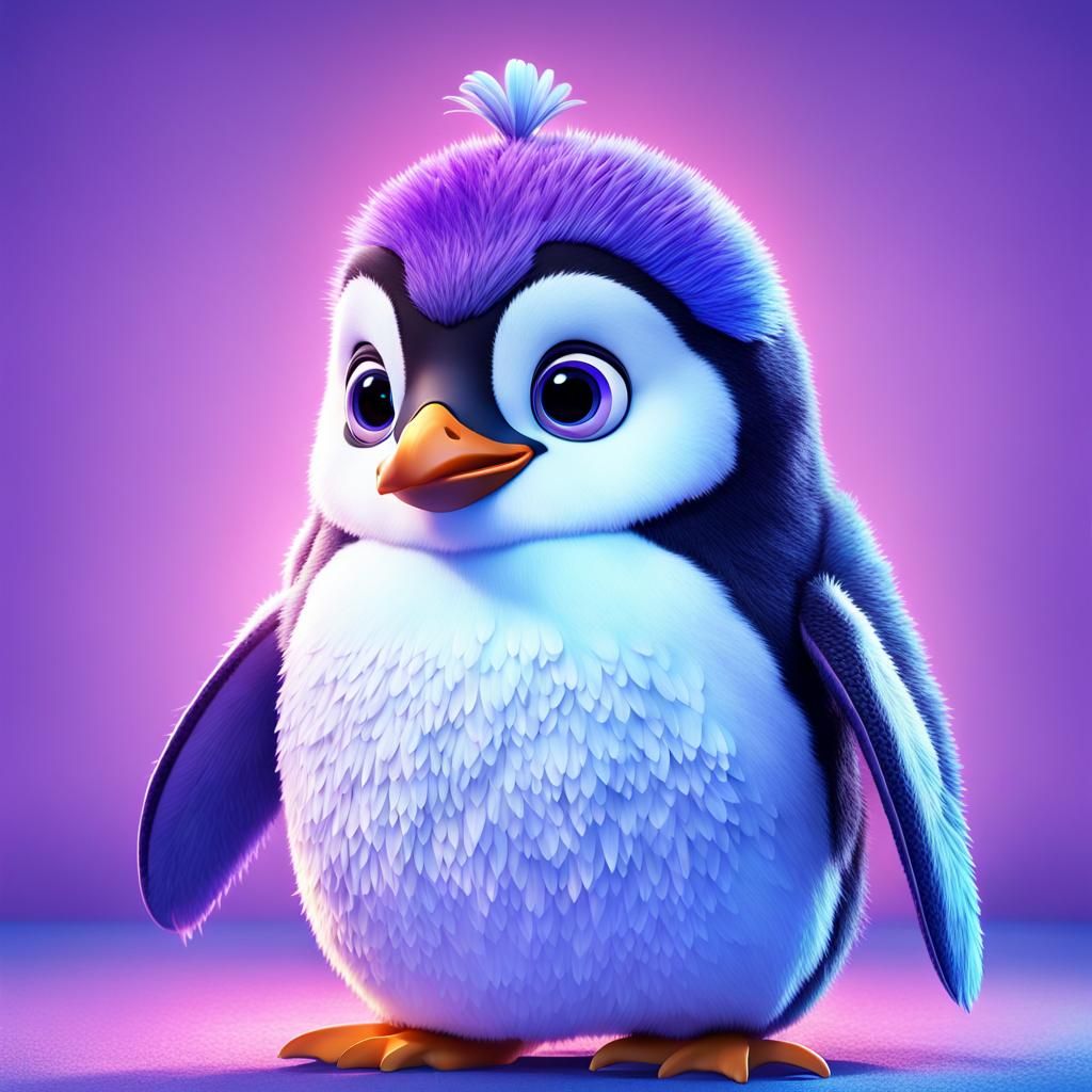 Adorable Penguin Portrait in Pixar Style 3D Art