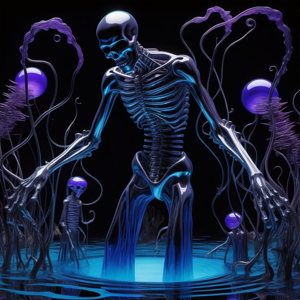 Grim Reaper Trapped in a Surreal 4D Tesseract