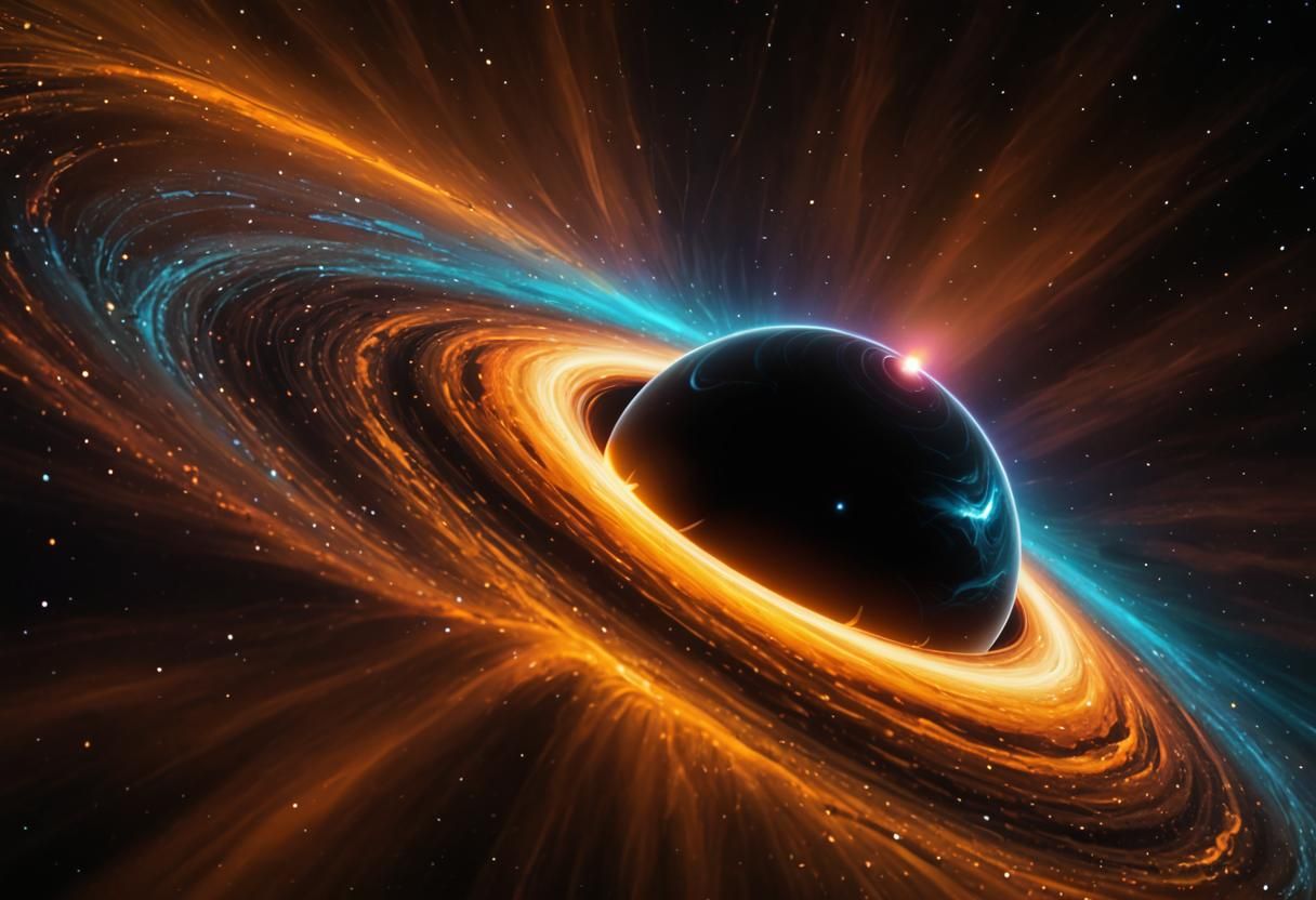 Dramatic Black Hole with Iridescent Accretion Disk
