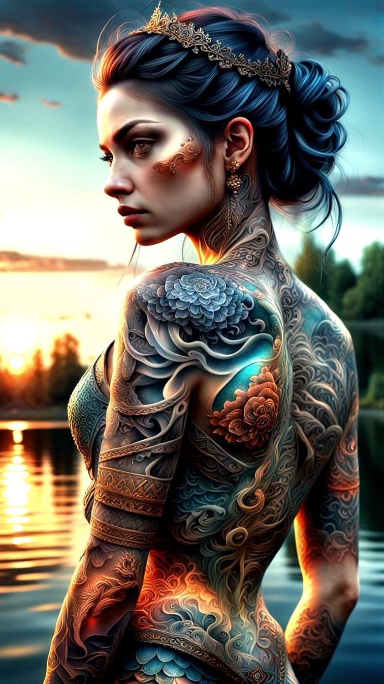 Hyperdetailed Tattoo Art: Lady of the Lake