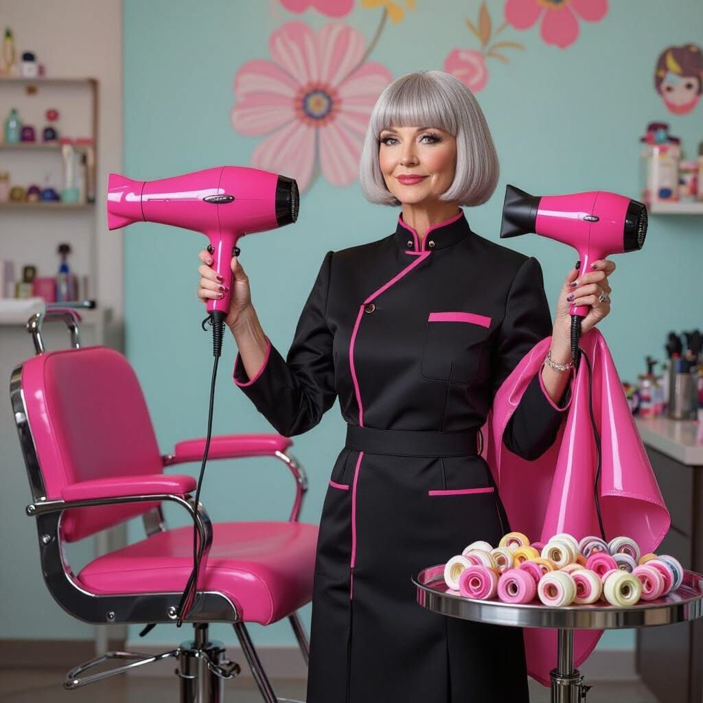 Salon Stylist in Playful Pop Art Style