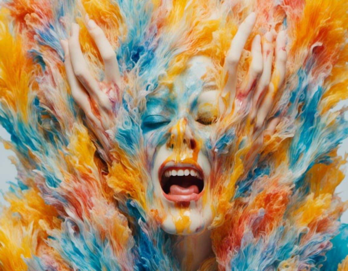 Macabre Glass Figure Screaming