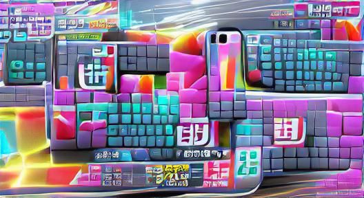 Colorful 80s Japanese Tetris Keyboard in 8K 3D