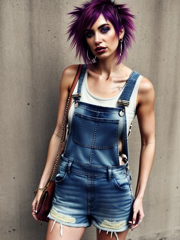 Grunge Couture Woman in Corner