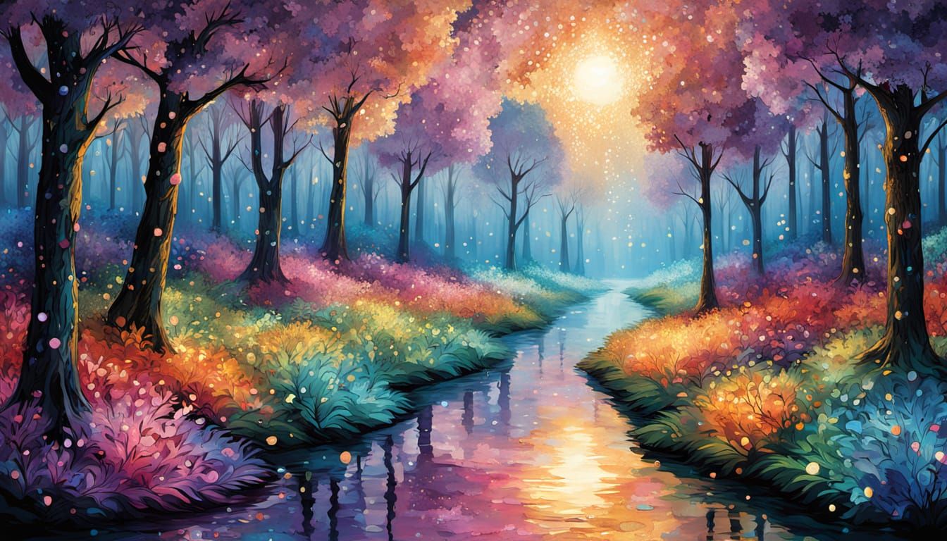 Sequined Dreamscape: A World of Glittering Wonder