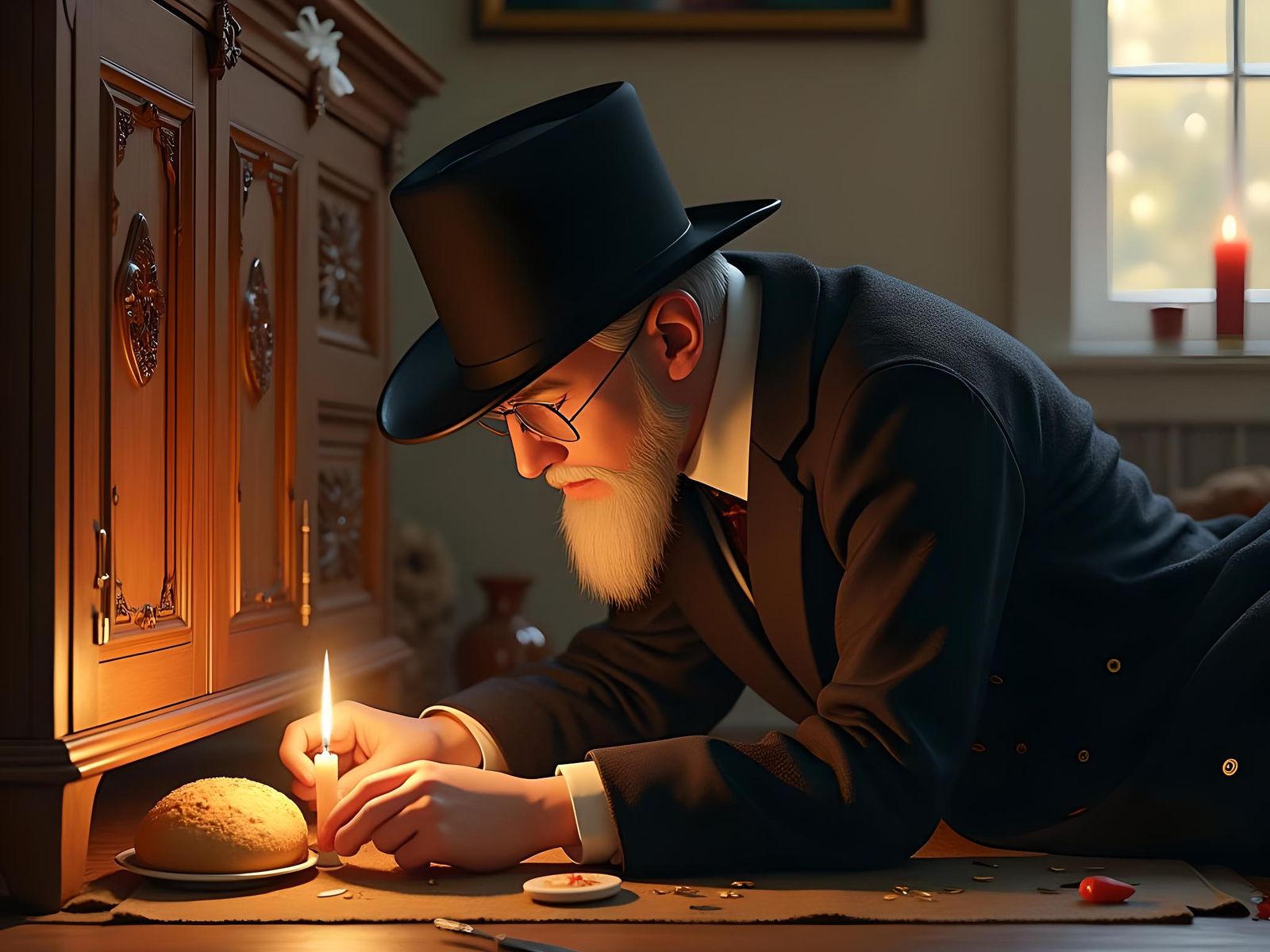 Ultra-Orthodox Man Searches for Bread, Anime-Inspired Art