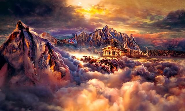 Mount Olympus in Ethereal Fantasy Style