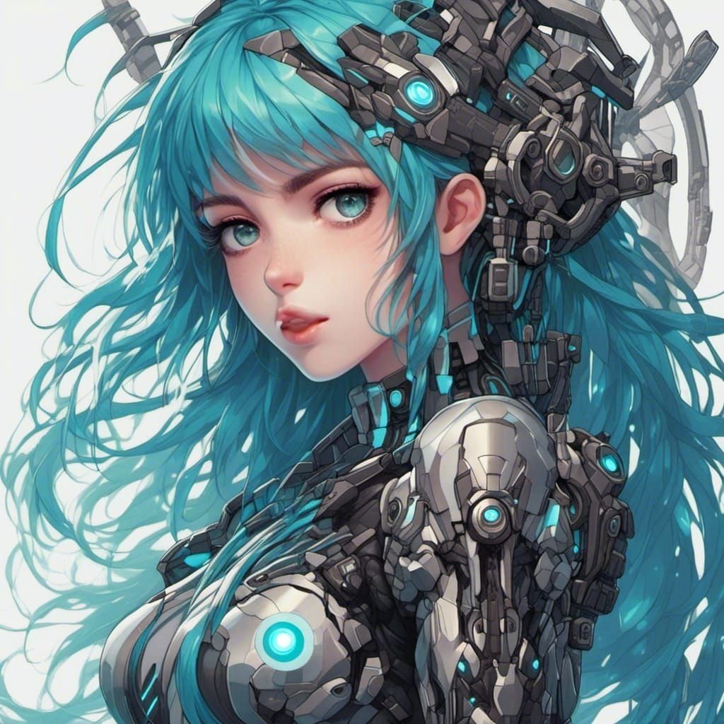 Emo Punk Goddess Portrait with Expressive Eyes