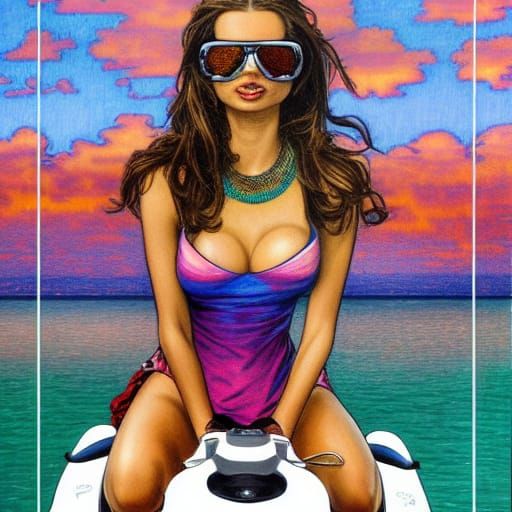 Emily Ride A Jet Ski