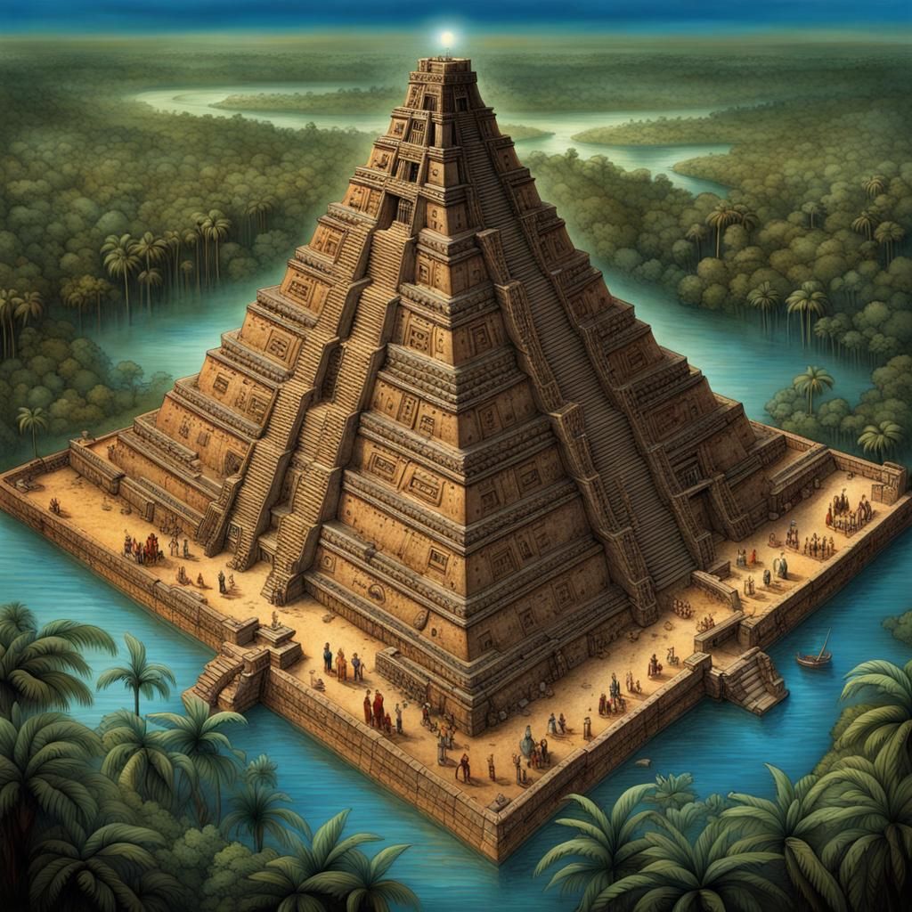 Mayan Astronomers Design Water Systems, Detailed Matte Paint...