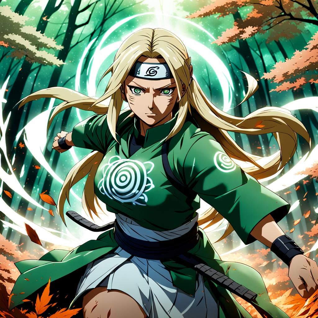 Tsunade in Fighting Stance: Manga Scan Aesthetic